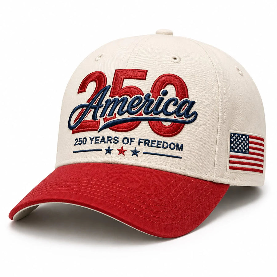 Freedom 250 Hat patriotic embroidered cap by True Glory