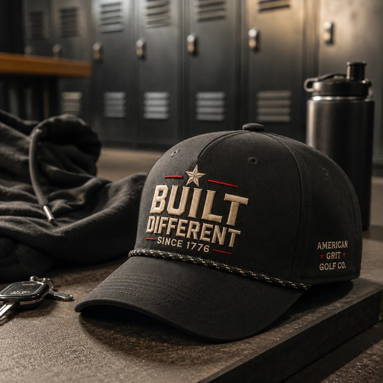 American Grit Hat black patriotic embroidered cap by True Glory
