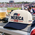 Merica 250 Hat patriotic embroidered cap by True Glory