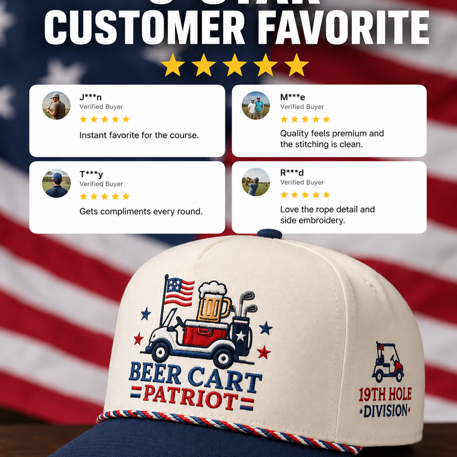 Fairway Patriot Hat patriotic golf embroidered cap by True Glory