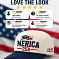 Merica 250 Hat patriotic embroidered cap by True Glory