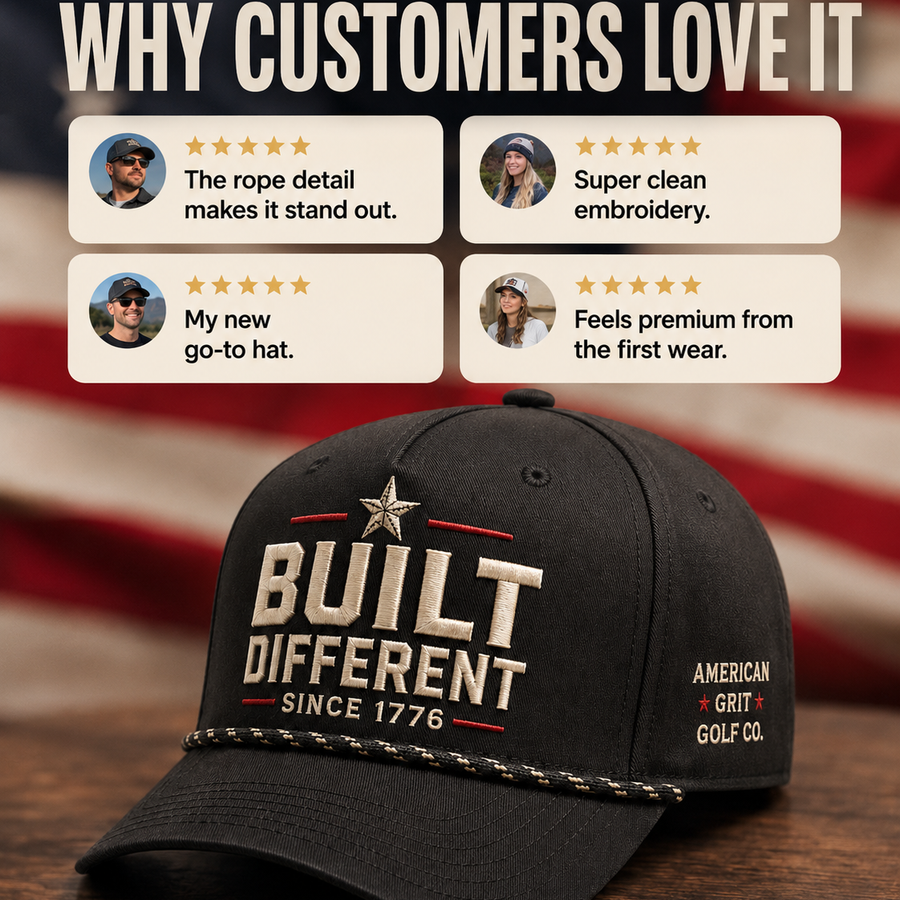 American Grit Hat black patriotic embroidered cap by True Glory