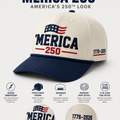 Merica 250 Hat patriotic embroidered cap by True Glory