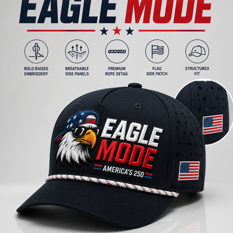 Eagle Mode Hat patriotic embroidered eagle cap by True Glory