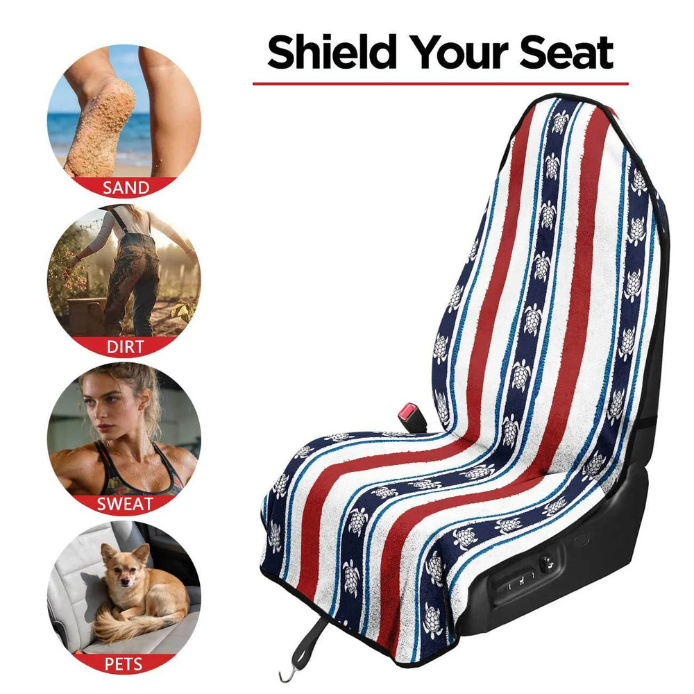 True Glory Car Seat Towel Cover — Patriotic Sea Turtle